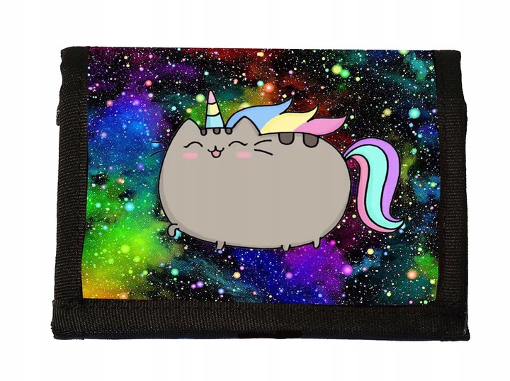Portfel na Rzep GALAKTYKA z KOTKIEM PUSZIN Materiałowy młodzież Dziecięcy