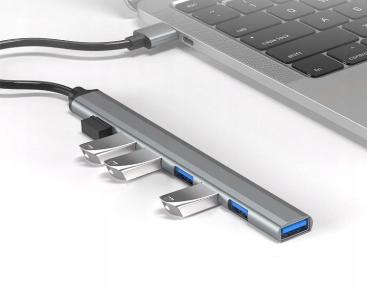 HUB USB 3.0 ROZDZIELACZ ROZGAŁĘŹNIK 7 PORTÓW 7X USB SLIM 7W1 AKTYWNY DRMZ