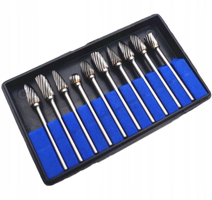 FREZY TRZPIENIOWE DO METALU 10SZT Z WĘGLIK WOLFRAMU Z WĘGLIKA