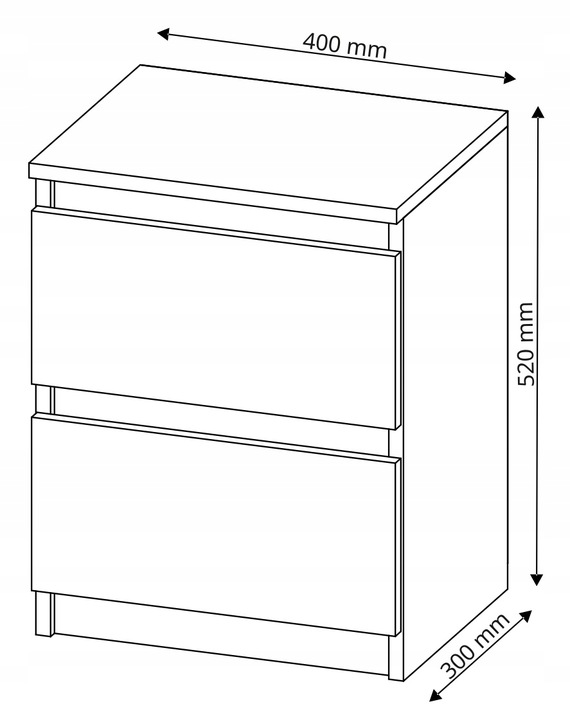 Szafka nocna komoda stolik 40cm R-2 ARTISAN