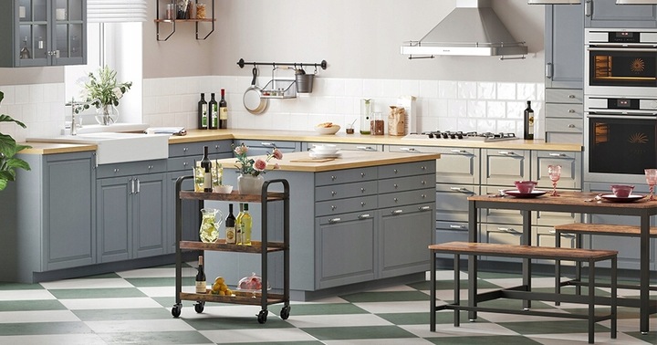 WÓZEK DO SERWOWANIA regał kuchenny NA KÓŁKACH BAREK wyspa 66x26x85