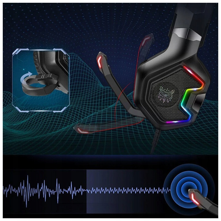 ONIKUMA K10 PRO SŁUCHAWKI GAMINGOWE Z MIKROFONEM DLA GRACZY DO GRANIA RGB