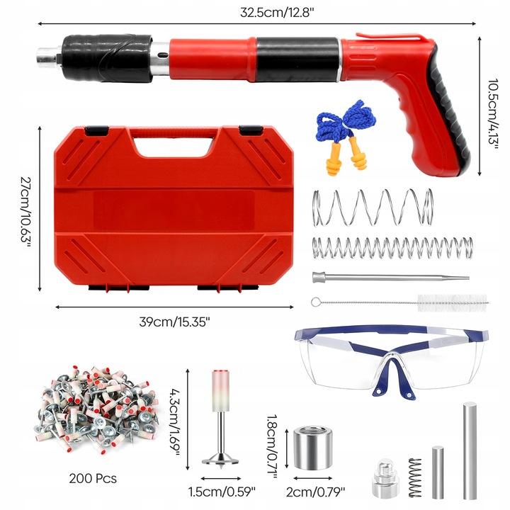 HDeye Pneumatyczny pistolet do gwoździ Łatwe usuwanie żużla,
