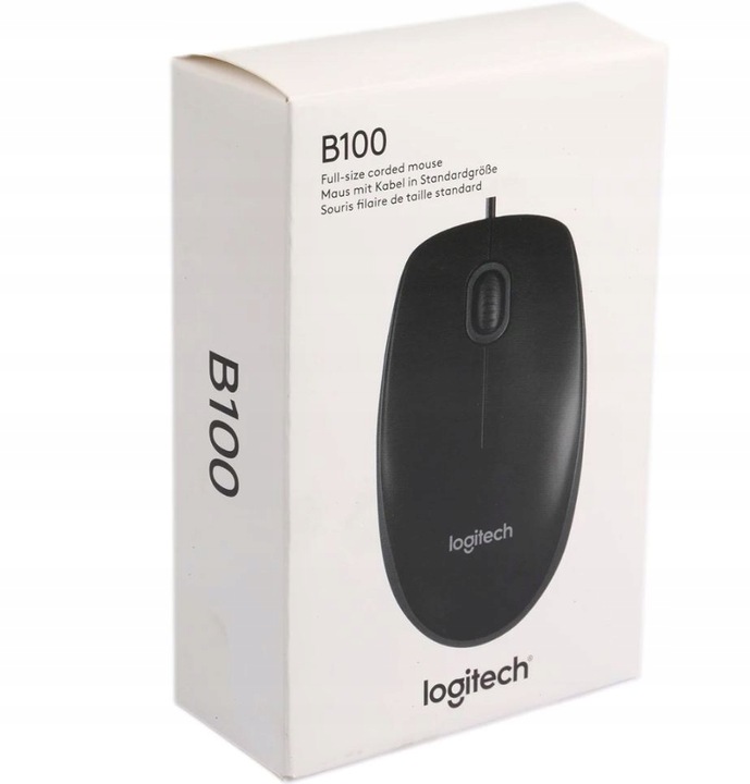 Mysz przewodowa Logitech B100 czarna USB 800 DPI