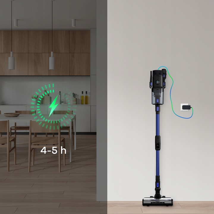 Odkurzacz Bezprzewodowy Pionowy VOKSAR V11s 5w1 LED FLEX TUBE HEPA