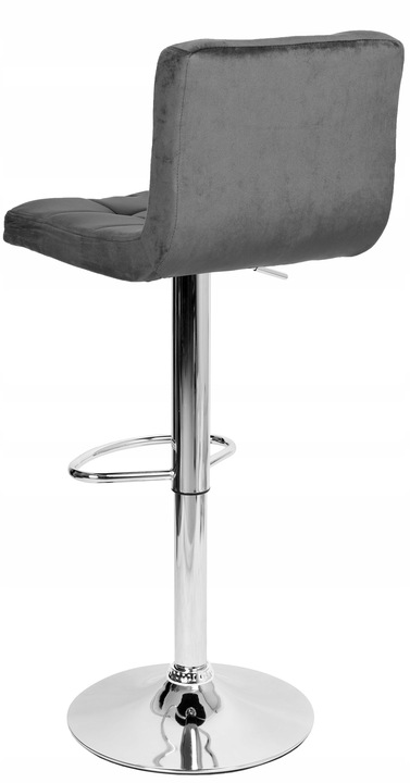 HOKER WELUROWY KRZESŁO BAROWE OBROTOWE REGULOWANE PIKOWANE BAR CHROM