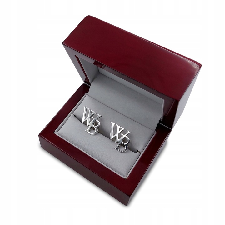 Spinki do mankietów inicjały Litera Litery Prezent