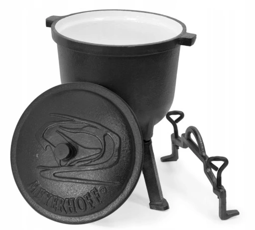 Kociołek EMALIOWANY żeliwny 8L + GRATIS ŁYŻKA