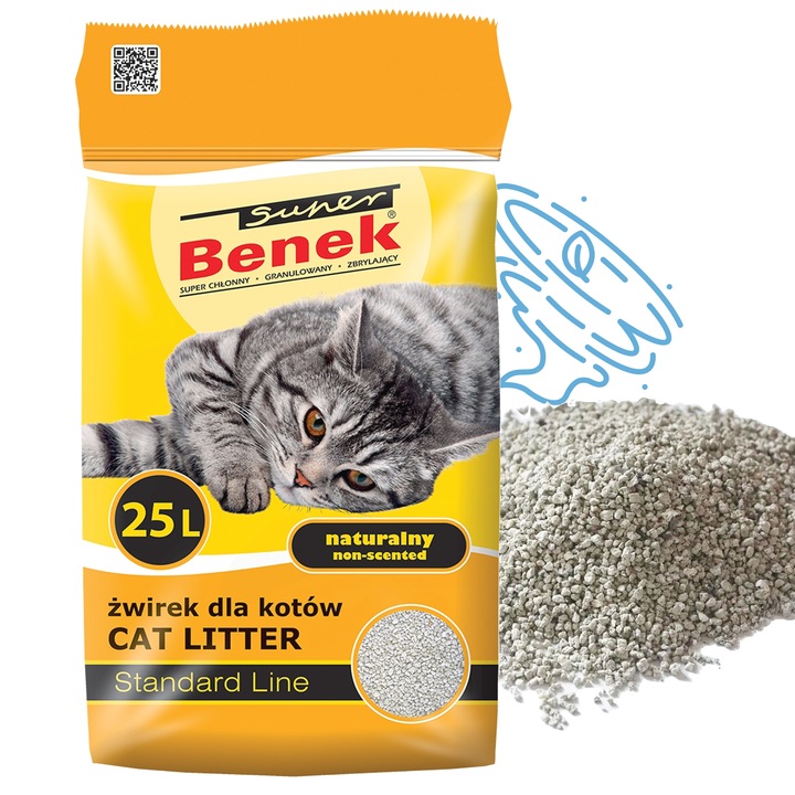 SUPER BENEK Żwirek Naturalny 25L