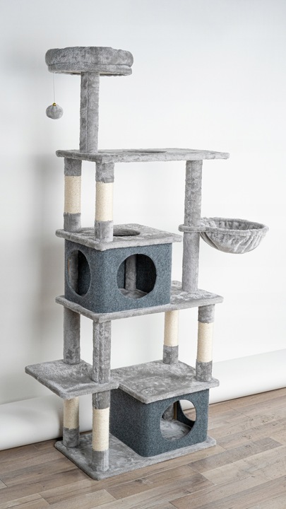 WYSOKI DRAPAK DLA KOTÓW KOTA LEGOWISKO XL WIEŻA LEŻAK ZABAWKA PIŁKA I DOMKI