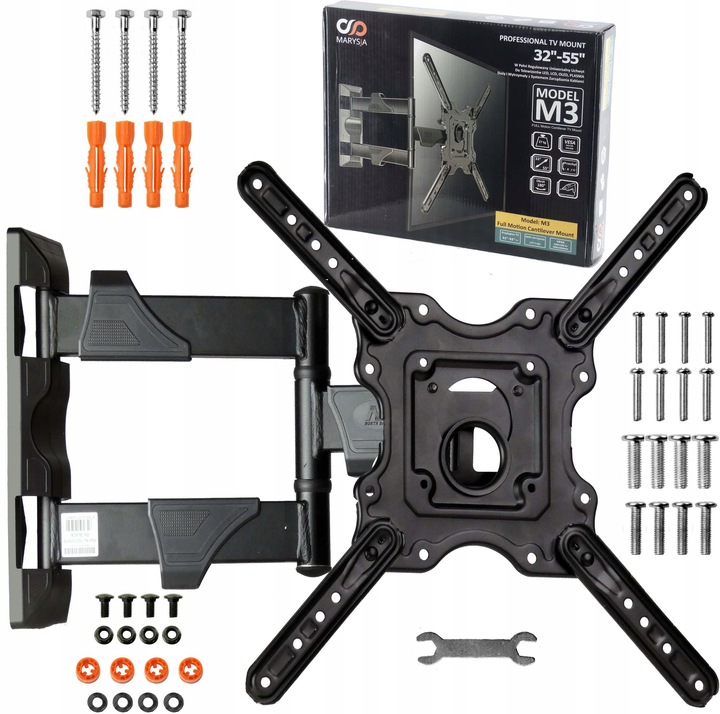 UCHWYT DO TELEWIZORA TV 32-55" WIESZAK REGULOWANY ŚCIENNY + CZĘŚCI