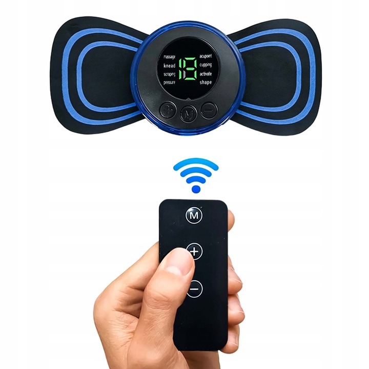 MASAŻER ELEKTROSTYMULATOR SZYI KARKU MIĘŚNI BRZUCHA EMS 8 TRYBÓW USB PILOT