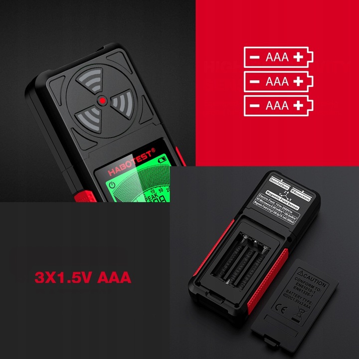 MIERNIK POLA ELEKTROMAGNETYCZNEGO EMF TESTER FAL RADIOWYCH HABOTEST HT627