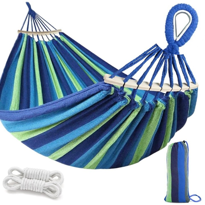 HAMAK OGRODOWY ze stelażem dwuosobowy brazylijski DUŻY RED GARDEN ZESTAW