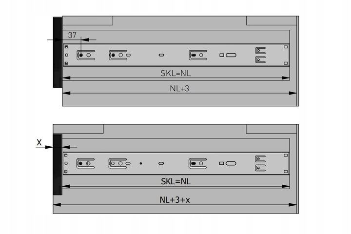 Prowadnica kulkowa GTV VERSALITE PLUS+ 600 mm pełny wysuw cichy domyk