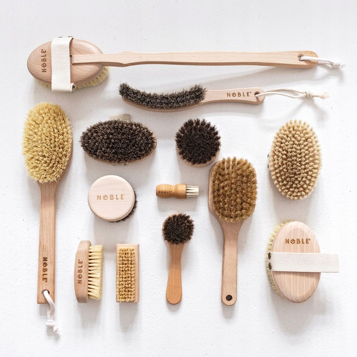 Szczotki Do Masażu Na Sucho 3x Szczotka Do Ciała Biustu i Twarzy Noble