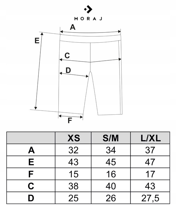 Kolarki Legginsy Krótkie Wysoki Stan Kryjące Lampasy Wygodne MORAJ L/XL