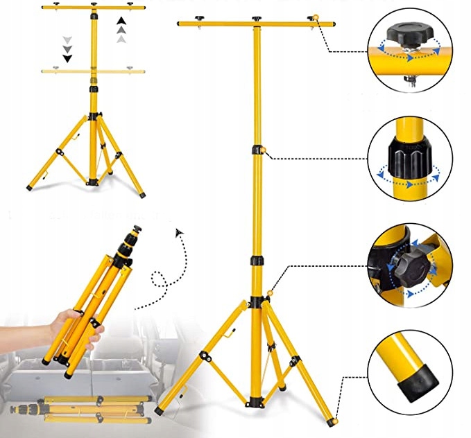 Halogen LED Statyw Budowlany Naświetlacz 2X 100W + Przewód Zestaw