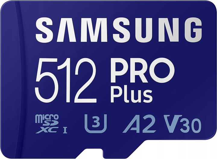 Samsung PRO Plus microSDXC 512GB U3 A2 V30 180 MB/s Adapter Karta pamięci
