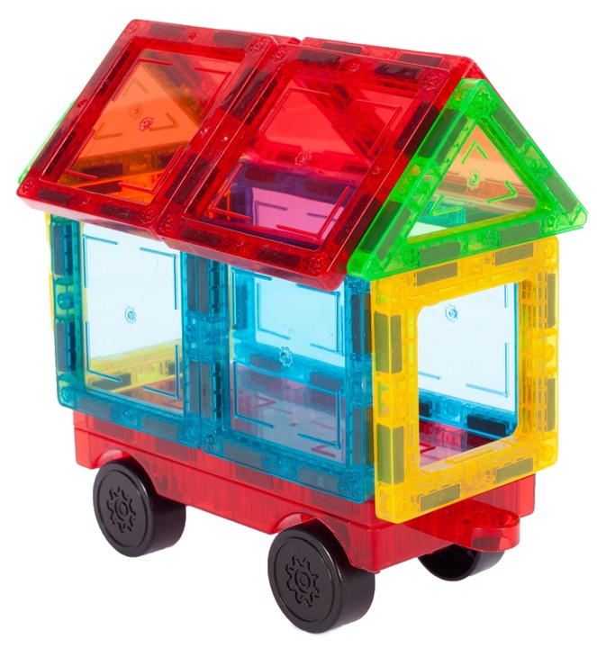 DUŻE Klocki Magnetyczne 3D Konstrukcyjne Magnetic Tiles 70 el. Edukacja