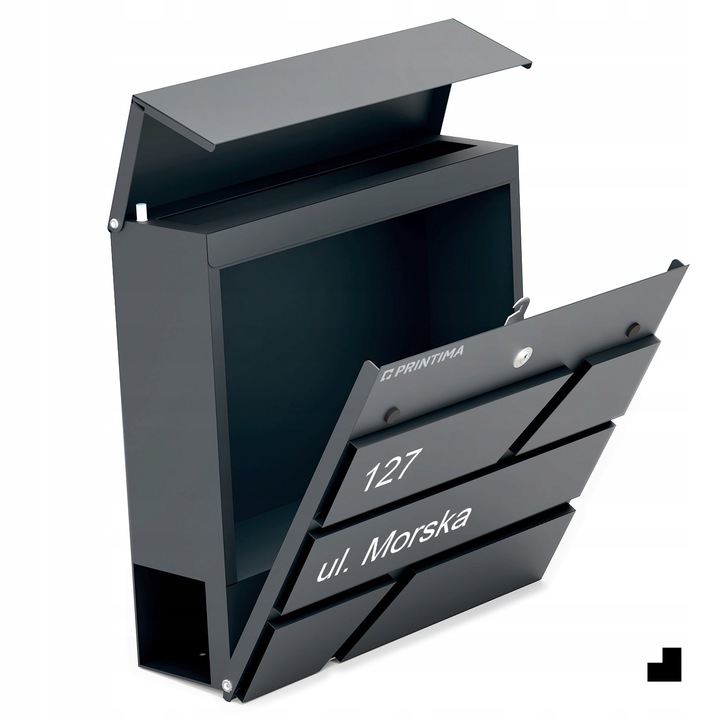 DUŻA SKRZYNKA NA LISTY Z ADRESEM NUMEREM DOMU |4 CZCIONKI| ANTRACYT