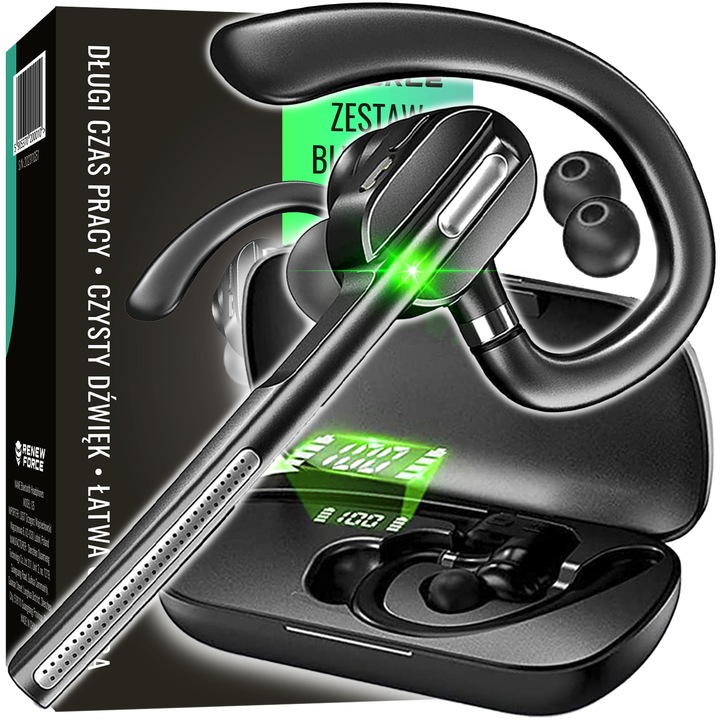 SŁUCHAWKA BLUETOOTH DLA KIEROWCY DO TELEFONU ROZMÓW BEZPRZEWODOWA ZESTAW