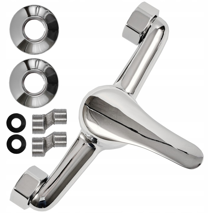 BATERIA PRYSZNICOWA NATRYSKOWA ŚCIENNA DO KABINY PRYSZNICOWEJ WANNOWA CHROM