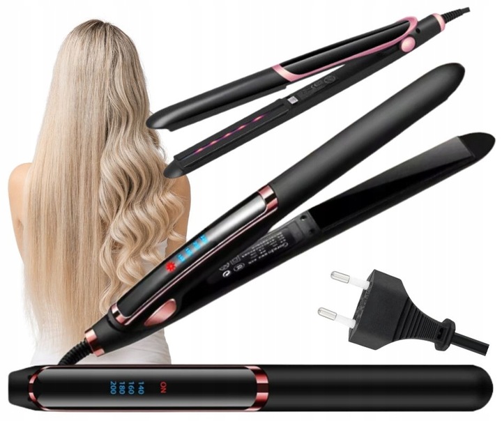 PROSTOWNICA DO WŁOSÓW JONIZACJA CERAMICZNA KRĘCI WŁOSY 2w1