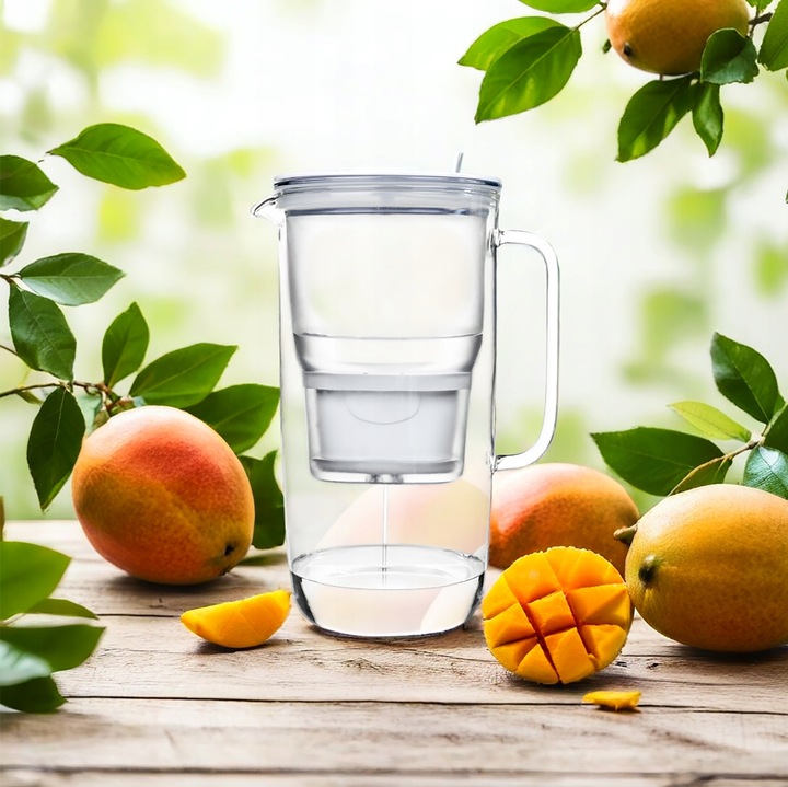Szklany Dzbanek Filtrujący Aqualogis Etiuda 2.9L Biały + Wkład Pure+