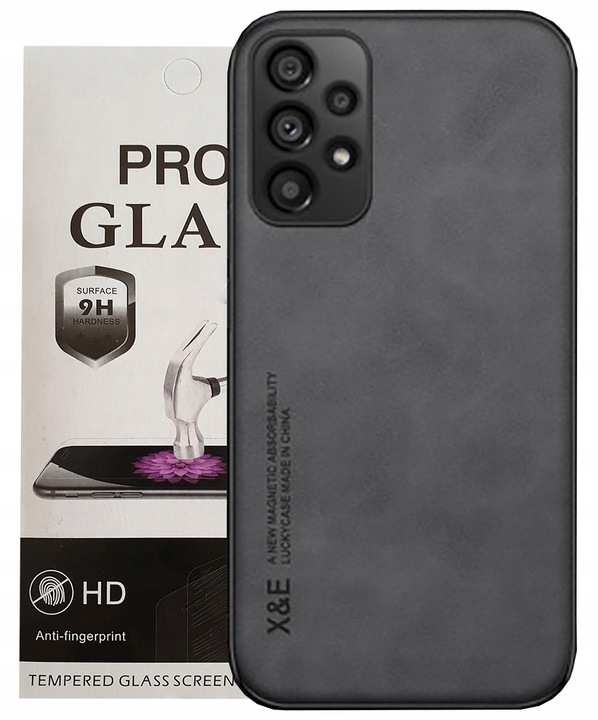 Etui Skórzane DO SAMSUNG GALAXY A52s A52 5G A52s 5G Case + Szkło Czarne