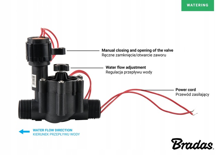 ELEKTROZAWÓR Z REGULACJĄ PRZEPŁYWU DO NAWADNIANIA 2 X GZ 1 CAL 10 BAR