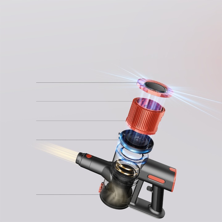 Odkurzacz bezprzewodowy pionowy JIGOO C200 23Kpa 72dB 40Min 1.2L LED