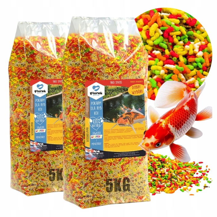 POKARM KARMA PASZA ZANĘTA GRANULAT DLA RYB KOI KARPI NA OCZKO WODNE