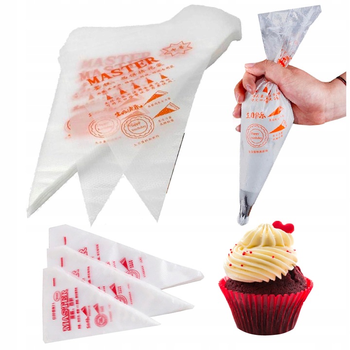 WORKI CUKIERNICZE FOLIOWE 100 SZTUK DUŻE WIELKIE DO WYPIEKÓW