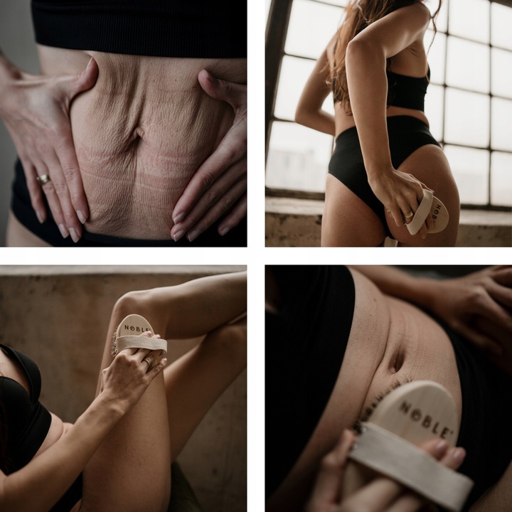 Szczotki Do Masażu Na Sucho 3x Szczotka Do Ciała Biustu i Twarzy Noble