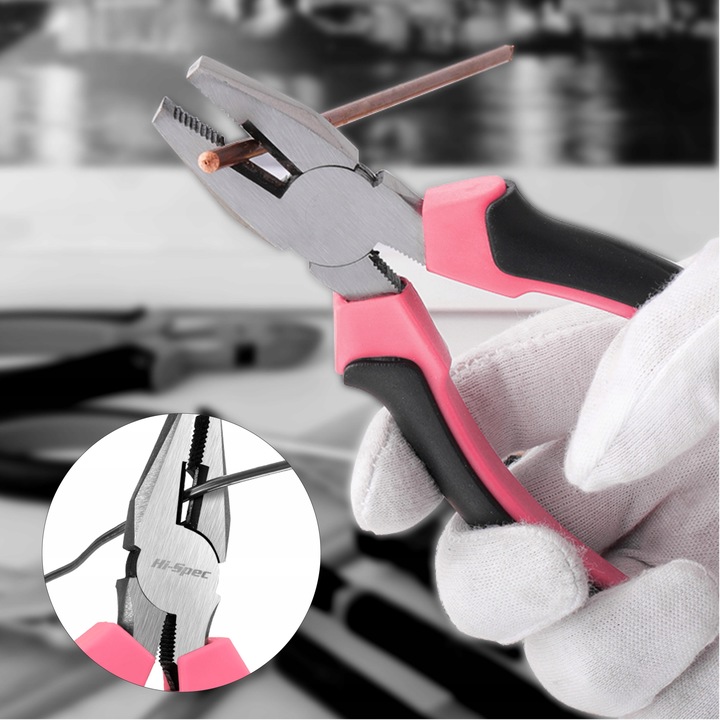 Hi-Spec 24pc różowy mały zestaw narzędzi ręcznych do naprawy DIY