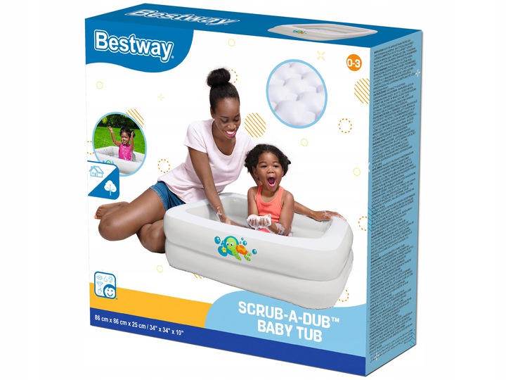 DMUCHANA WANIENKA WANNA TURYSTYCZNA BASEN BRODZIK 3w1 BESTWAY