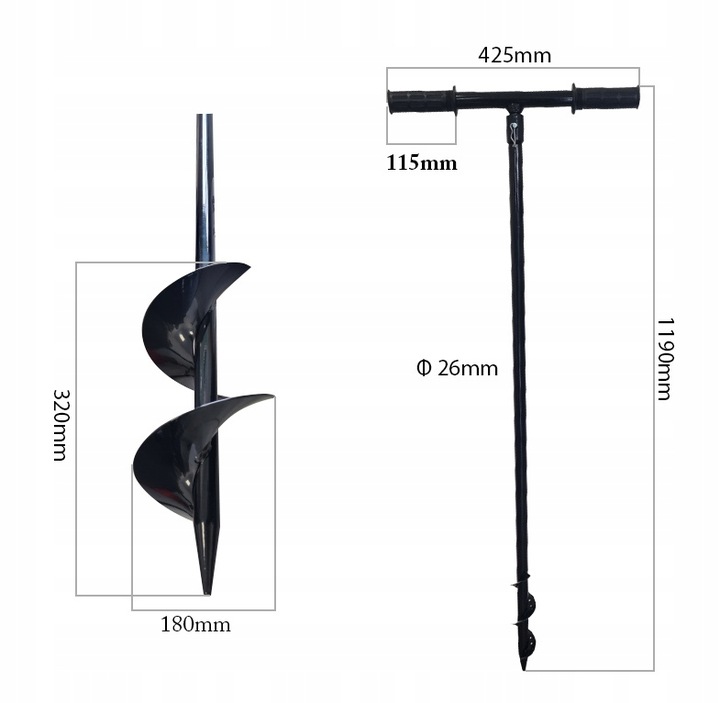 ŚWIDER RĘCZNY WIERTŁO DO GLEBY ZIEMI GRUNTU SŁUPKÓW SADZENIA DRZEW