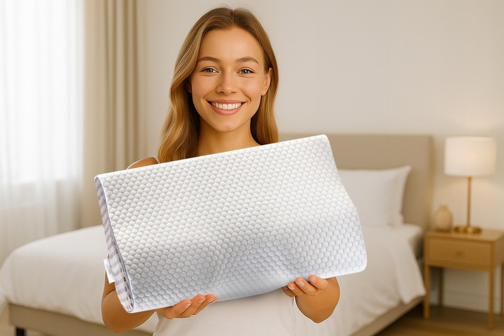 PODUSZKA ORTOPEDYCZNA DO SPANIA NA BOKU I BRZUCHU PROFILOWANA PIANKA MEMORY