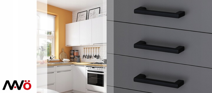 10x UCHWYT MEBLOWY CZARNY UCHWYT DO MEBLI KUCHENNYCH UCHWYT DO SZAFKI