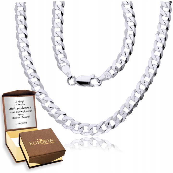 Srebrny Łańcuszek 925 Męski Szeroki Gruby dla mężczyzny PANCERKA