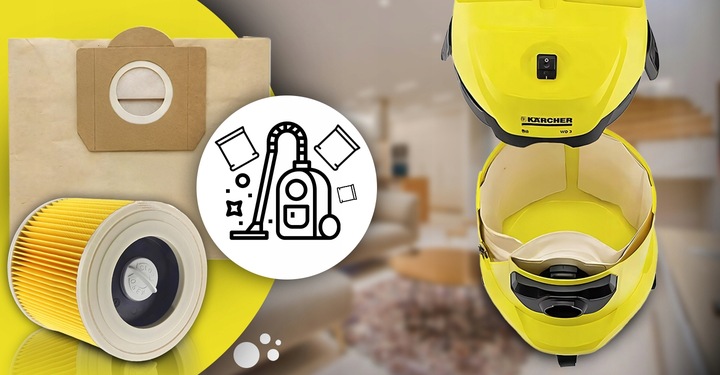 10X WORKI + FILTR DO ODKURZACZA KARCHER WD3 MV3 WD2 SE 4001 K2000 PAPIEROWE
