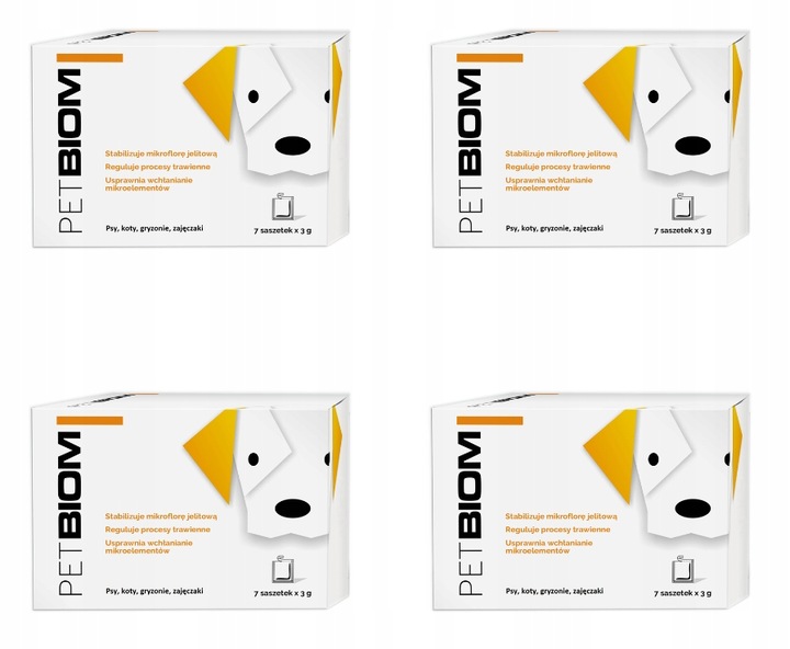*PAKIET 4 OP.PETBIOM (21G) PROBIOTYK DLA PSA, KOTA