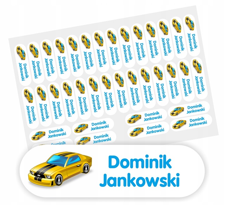 NAKLEJKI IMIENNE WODOODPORNE IMIENNIKI