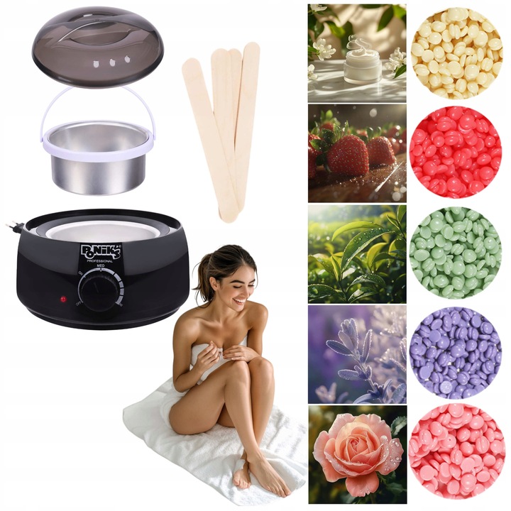 Podgrzewacz Wosku + Twardy Wosk 500g + 30 Patyczków Zestaw Do Depilacji
