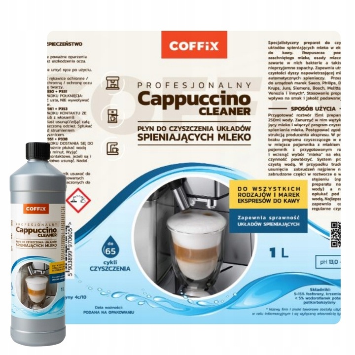 Duży płyn do czyszczenia systemu mleka do EKSPRESU usuwanie osadu