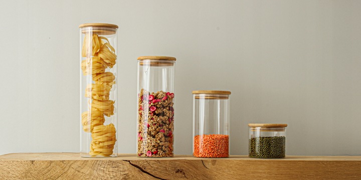 6 Pojemnik słoik szklany 1500ml kuchenny na produkty sypkie makaron żywność