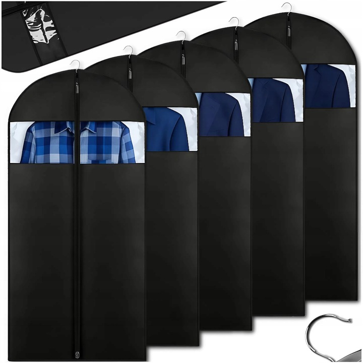 5X POKROWIEC NA ODZIEŻ UBRANIA KURTKĘ GARNITUR KOSZULĘ DUŻY 100 CM