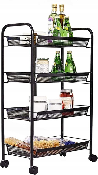 MOBILNY REGAŁ KUCHENNY ŁAZIENKOWY STOLIK NA KÓŁKACH METALOWY WÓZEK 4