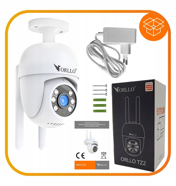 Kamera IP WiFi Zewnętrzna Obrotowa Bezprzewodowa 4Mpx ORLLO TZ2 PRO +GRATIS